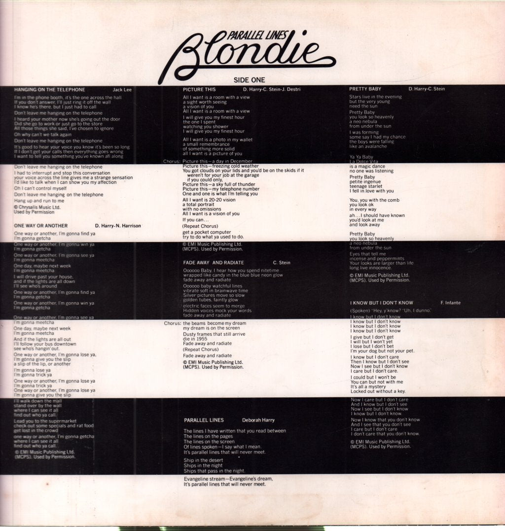 Blondie - Parallel Lines - Lp