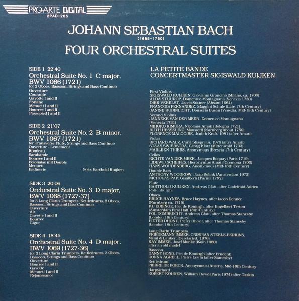 La Petite Bande - bach Orchestral Suites BWV 1066 - 1069 - Double Lp