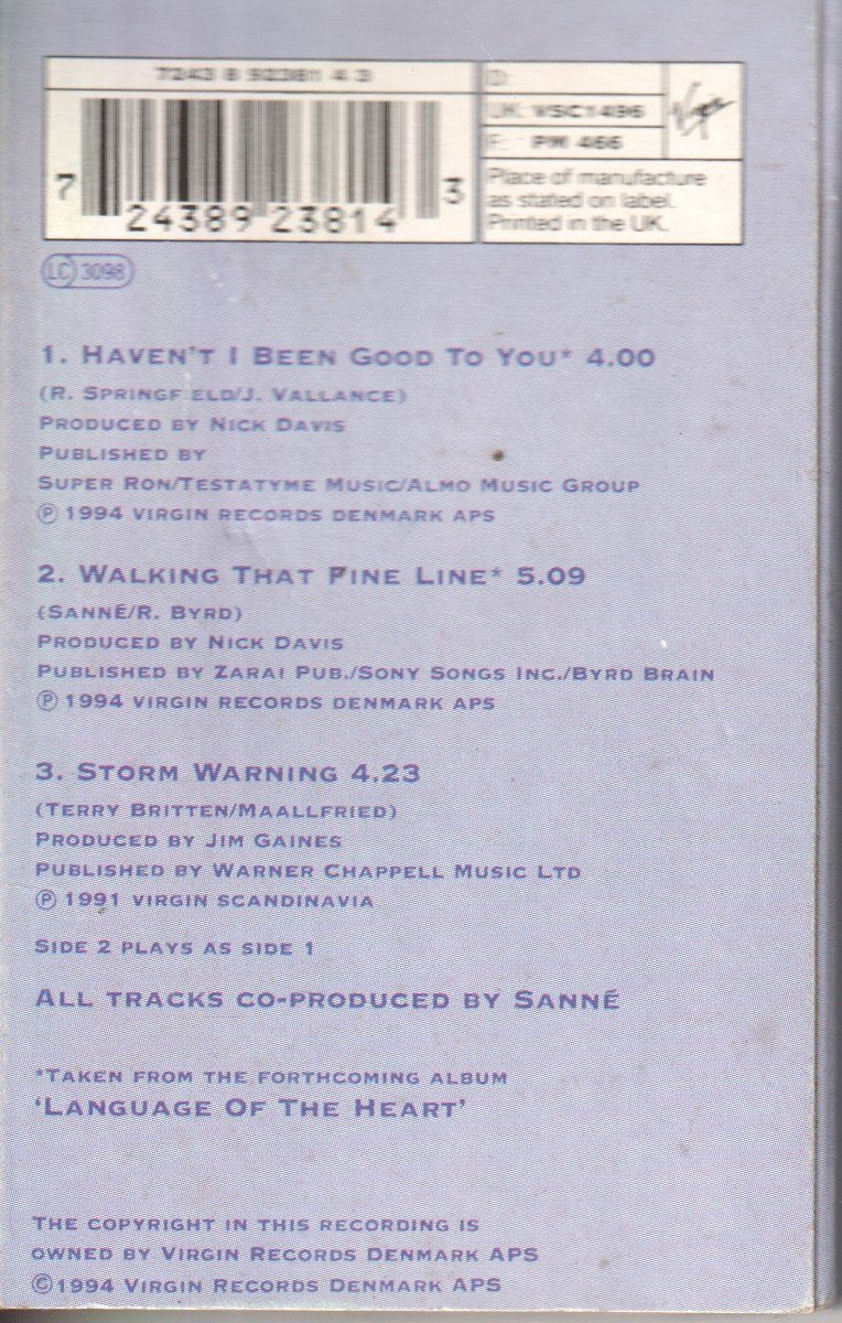 Sanne Salomonsen - Haven't I Been Good To You - Cassette