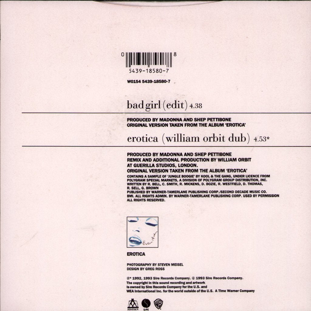 Madonna - Bad Girl - 7 Inch