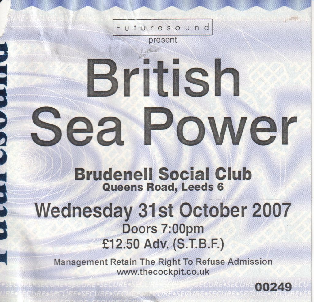 British Sea Power - leeds brudenell social club 31/10/2007 - Ticket