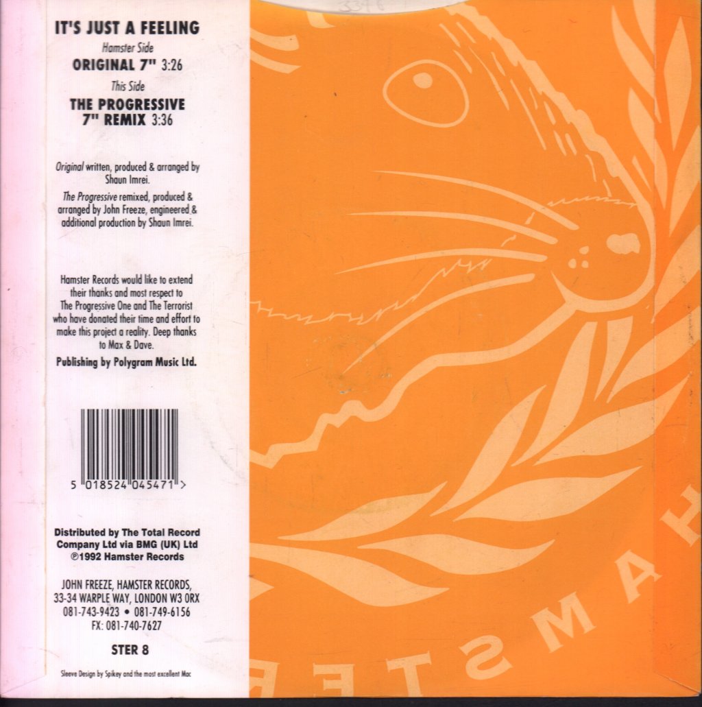 Terrorize - It's Just A Feeling (Remixed By The Progressive) - 7 Inch