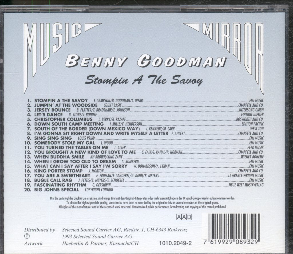 Benny Goodman - Stompin A The Savoy - Cd