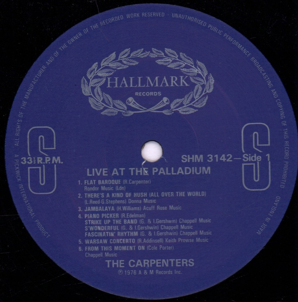 Carpenters - Live At The Palladium - Lp