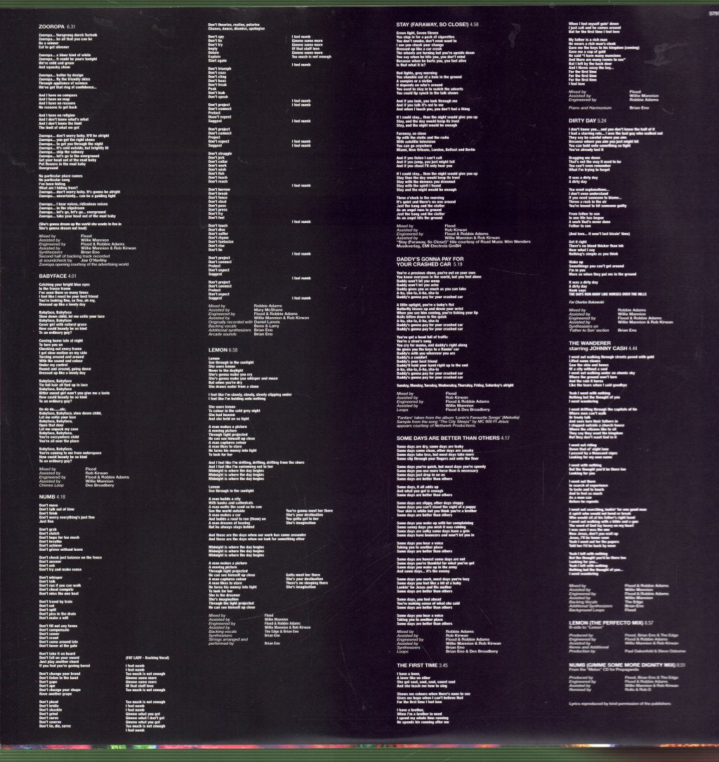 U2 - Zooropa - Double Lp