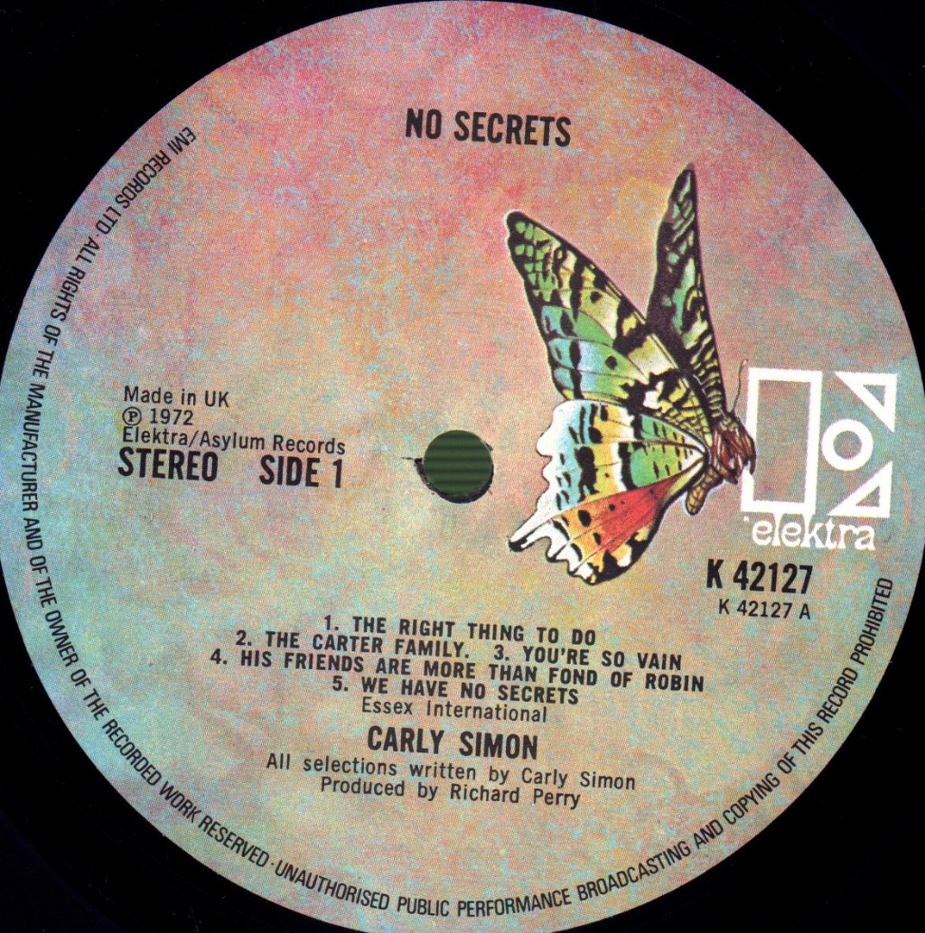 Carly Simon - No Secrets - Lp