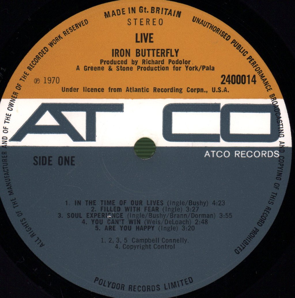 Iron Butterfly - Live - Lp