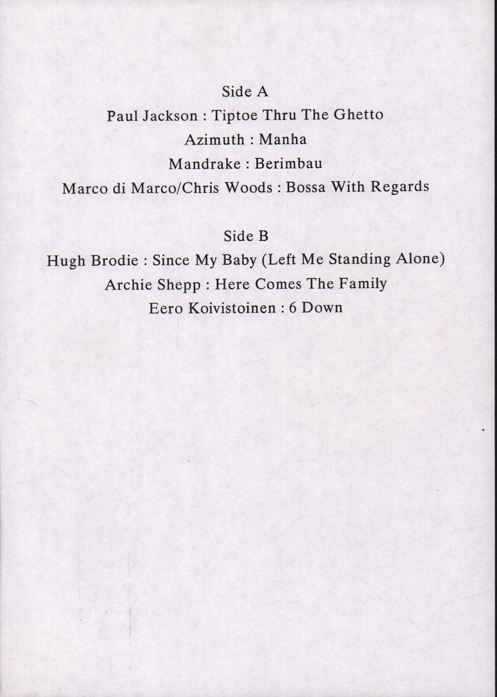 Various Artists - No Title - Lp