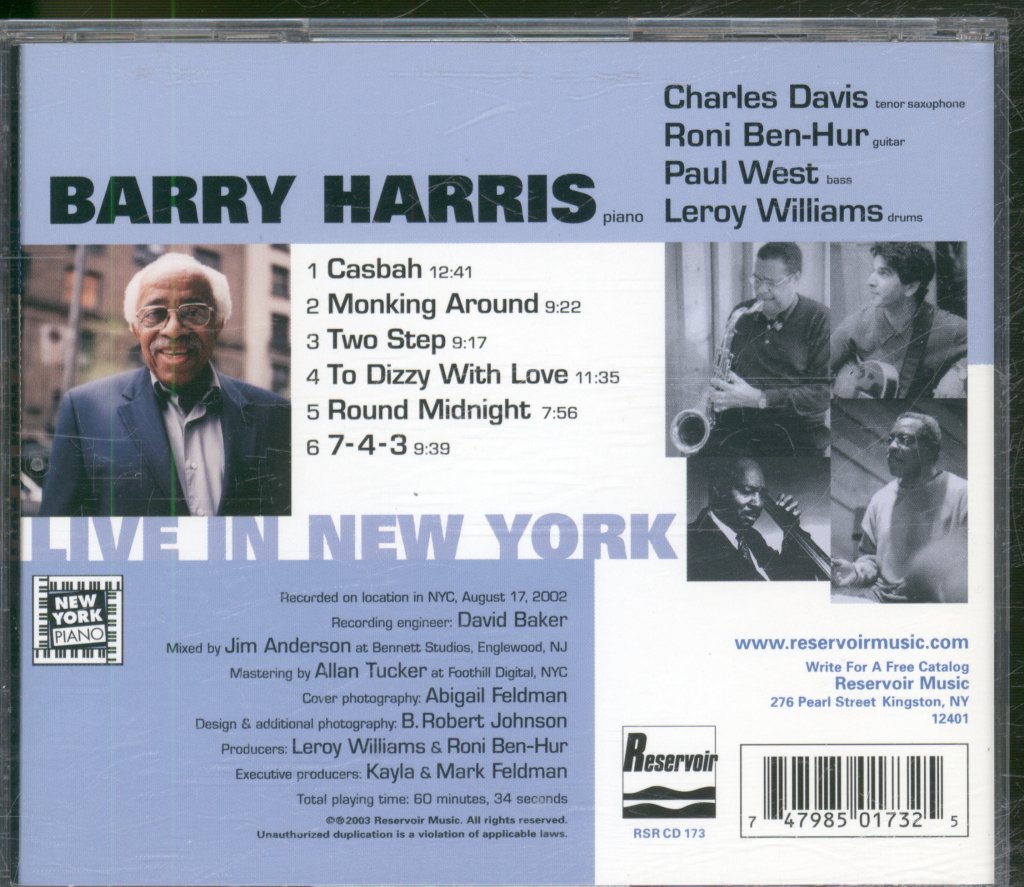 Barry Harris - Live In New York - Cd