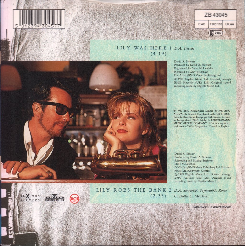 David A. Stewart Featuring Candy Dulfer - Lily Was Here - 7 Inch