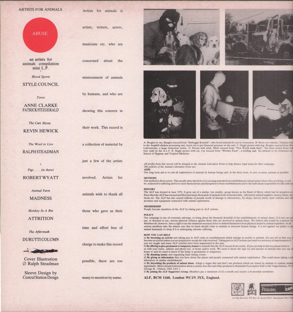 Various Artists - Abuse - Artists For Animals - Lp