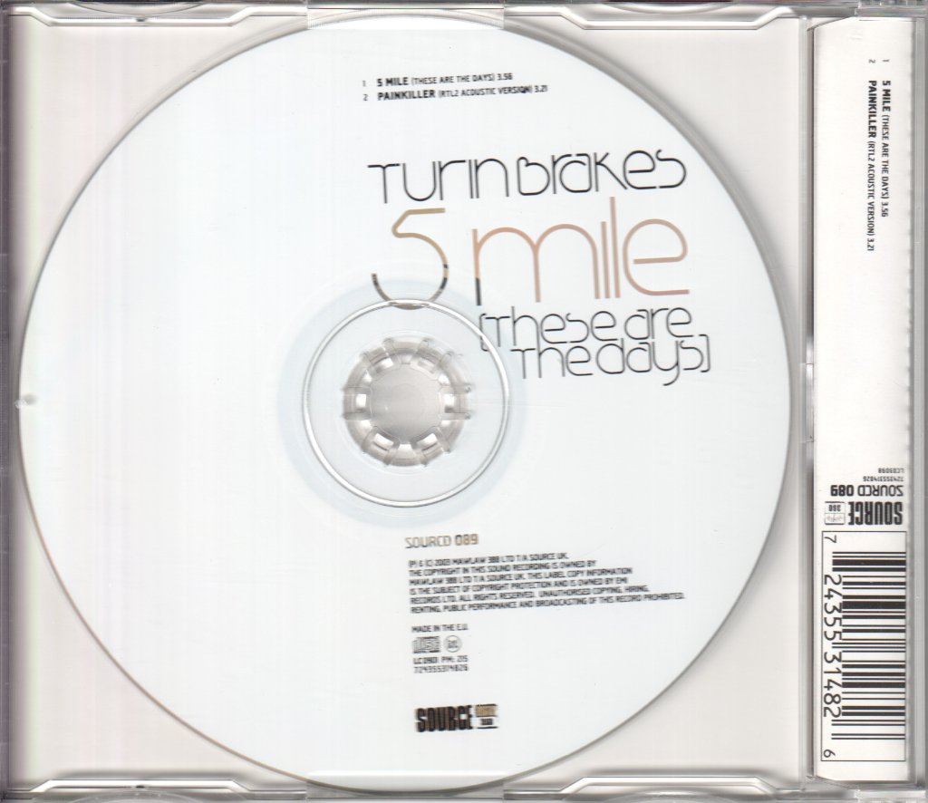 Turin Brakes - 5 Mile (These Are The Days) - Cd
