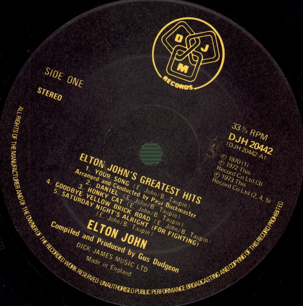 Elton John - Greatest Hits - Lp