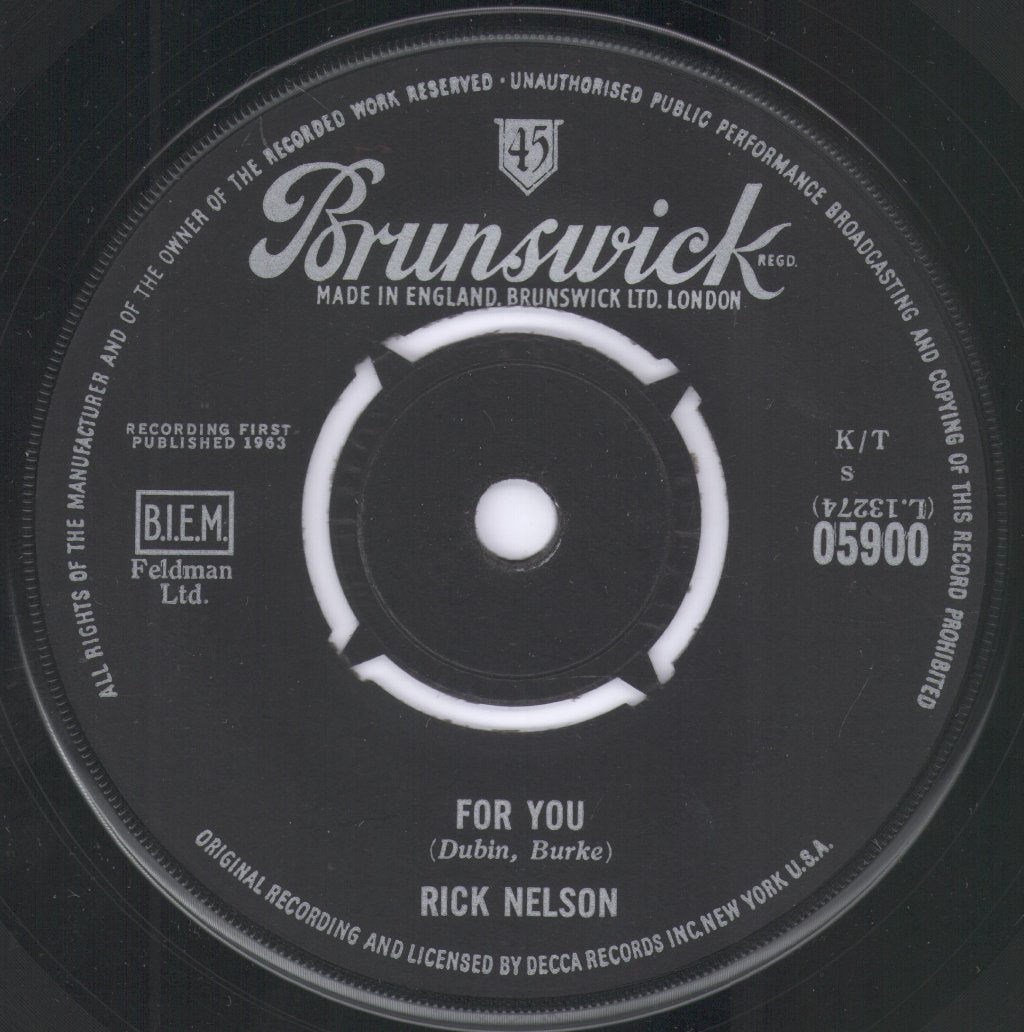 Rick Nelson - For You - 7 Inch