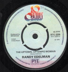Randy Edelman - Uptown Uptempo Woman - 7 Inch