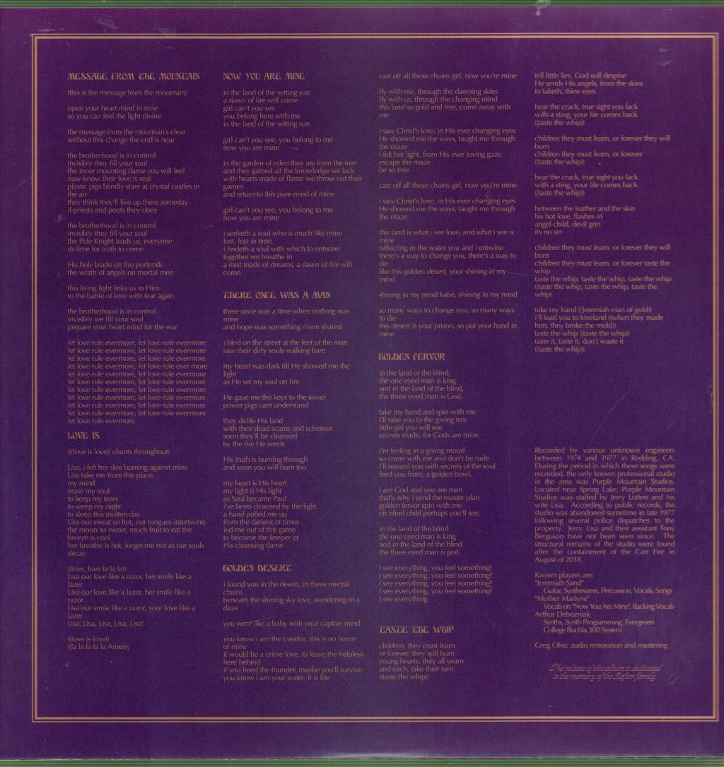 Jeremiah Sand - Lift It Down - Lp