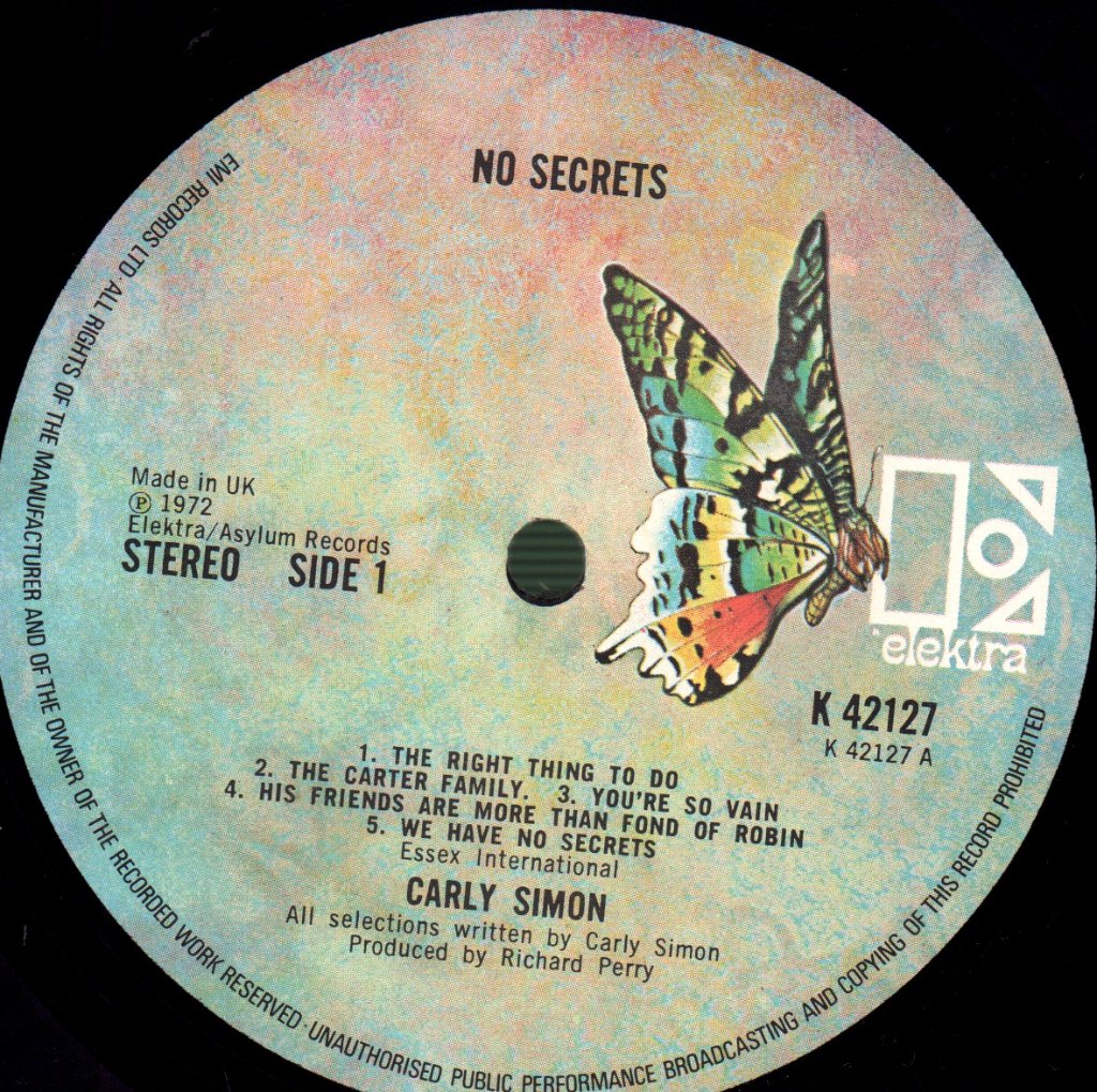 Carly Simon - No Secrets - Lp