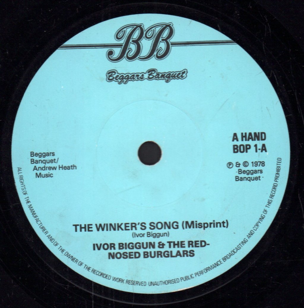 Ivor Biggun And The Red Nosed Burglars - Winker's Song - 7 Inch
