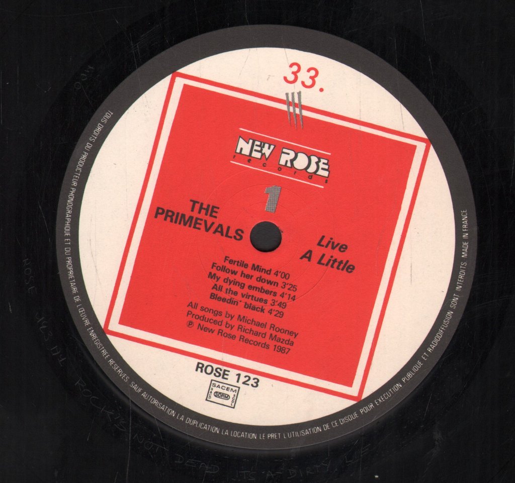 Primevals - Live A Little - Lp