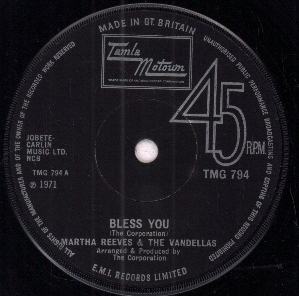 Martha Reeves And The Vandellas - Bless You - 7 Inch