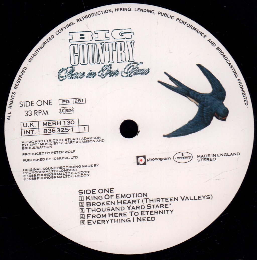 Big Country - Peace In Our Time - Lp