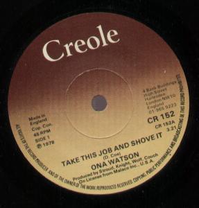 Ona Watson - Take This Job And Shove It - 7 Inch