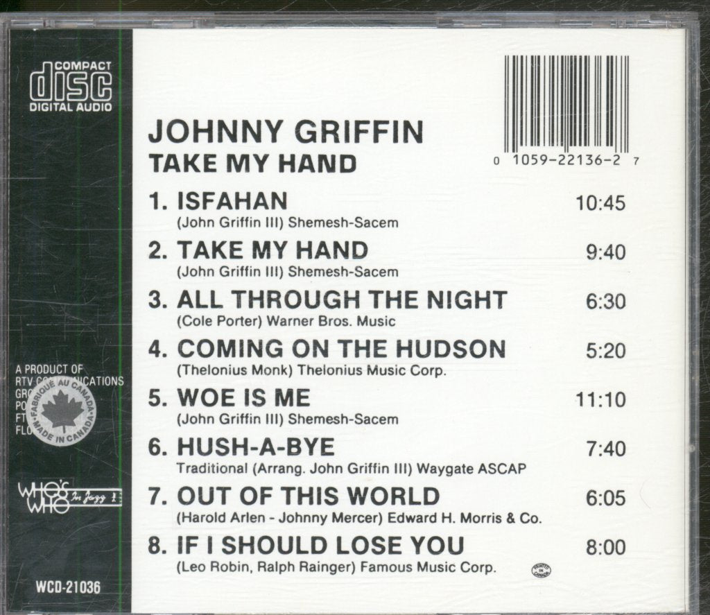 Johnny Griffin - Take My Hand - Cd
