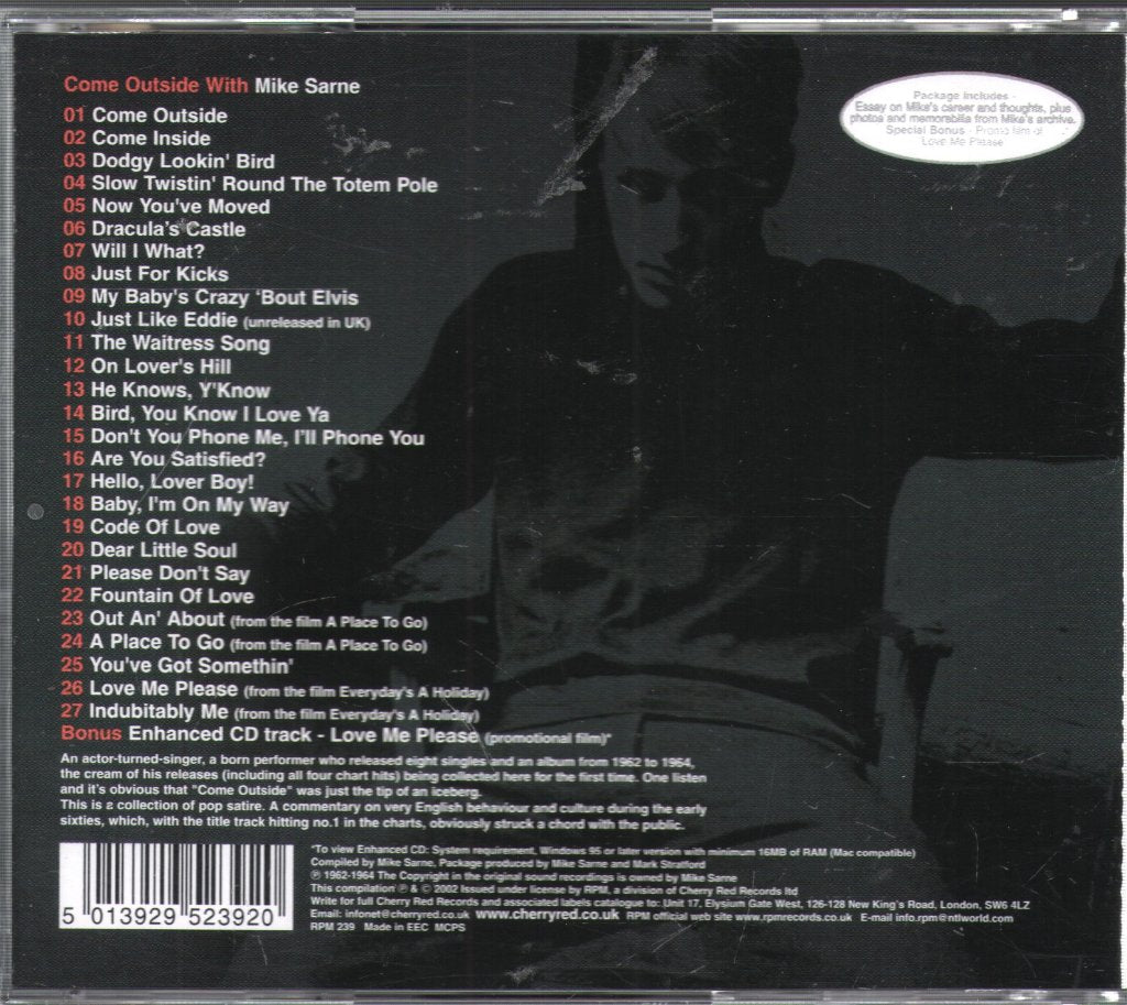 Mike Sarne - Come Outside With Mike Sarne - Cd