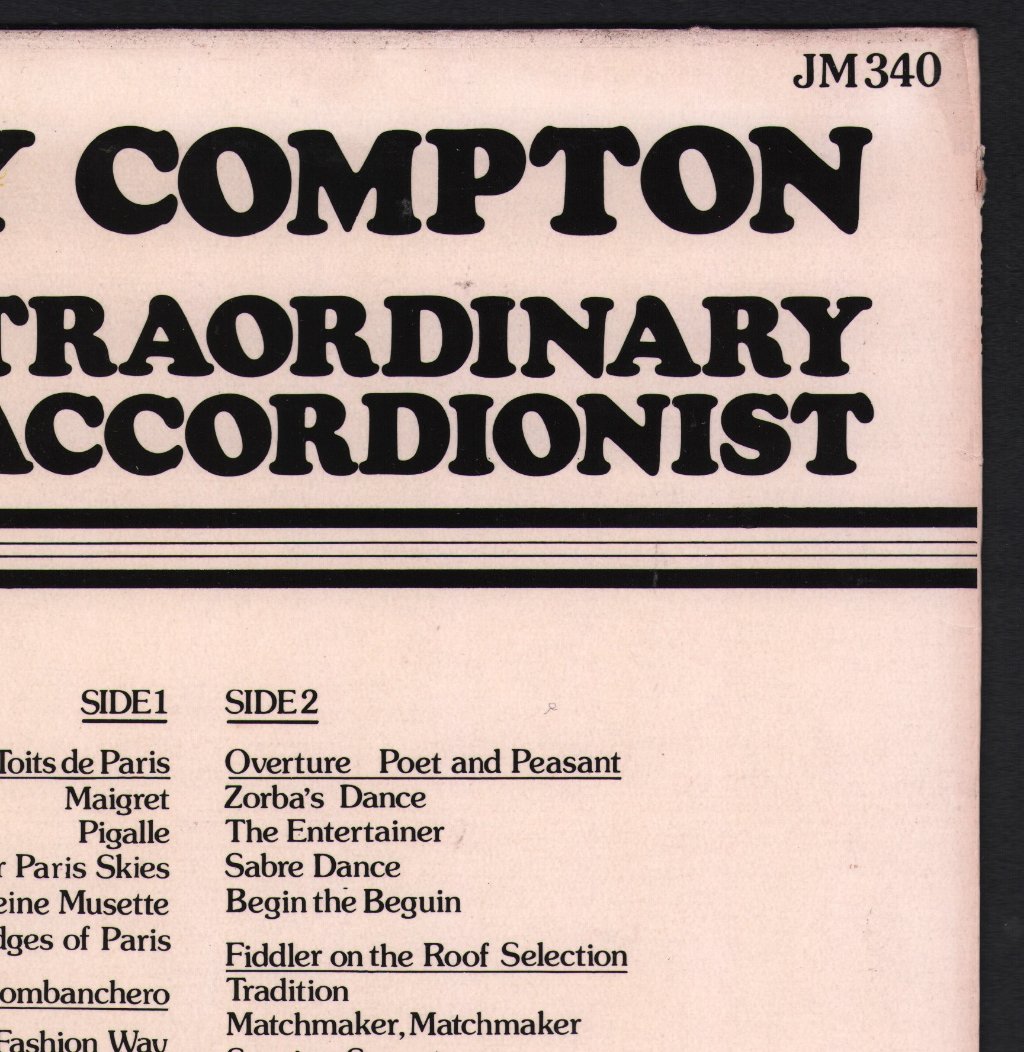 Tony Compton - Extrordinary Accordionist - Lp