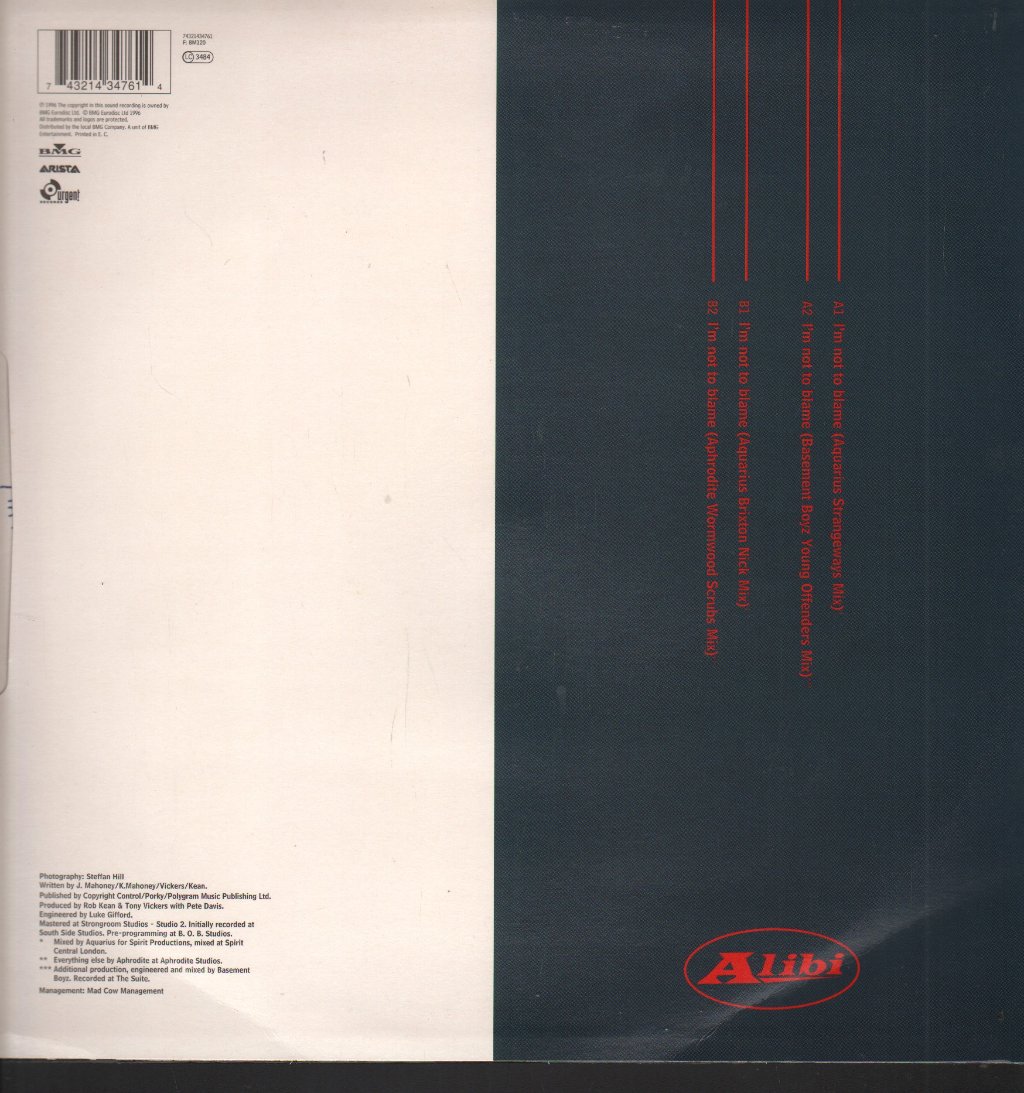 Alibi (90'S Group) - I'm Not To Blame - 12 Inch