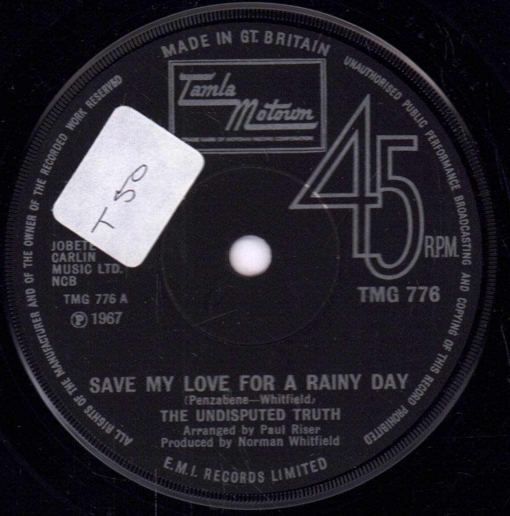 Undisputed Truth - Save My Love For A Rainy Day - 7 Inch