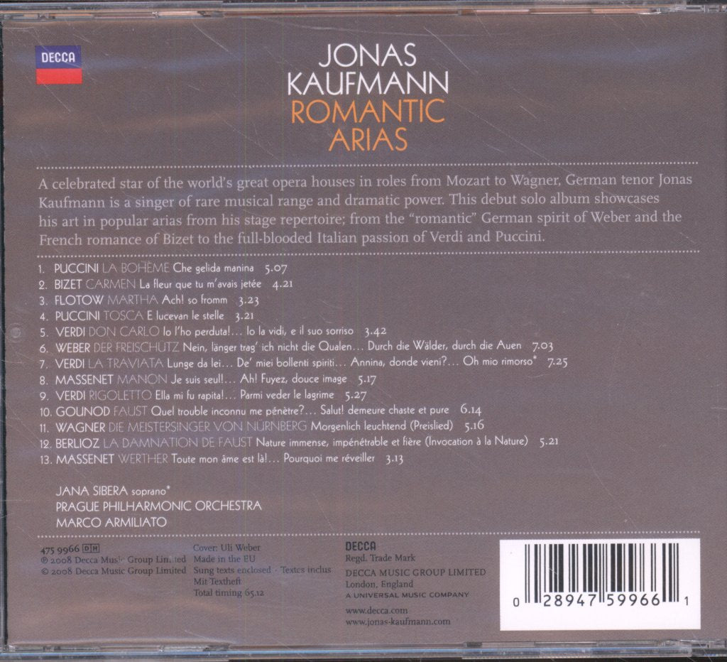 Jonas Kaufmann - Romantic Arias - Cd