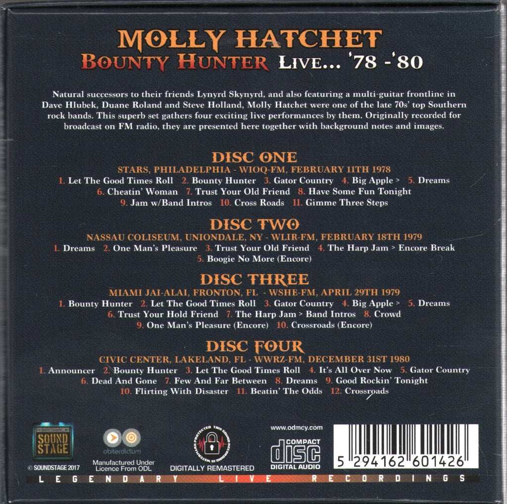 Molly Hatchet - Bounty Hunter Live... '78 -'80 - Cd Set