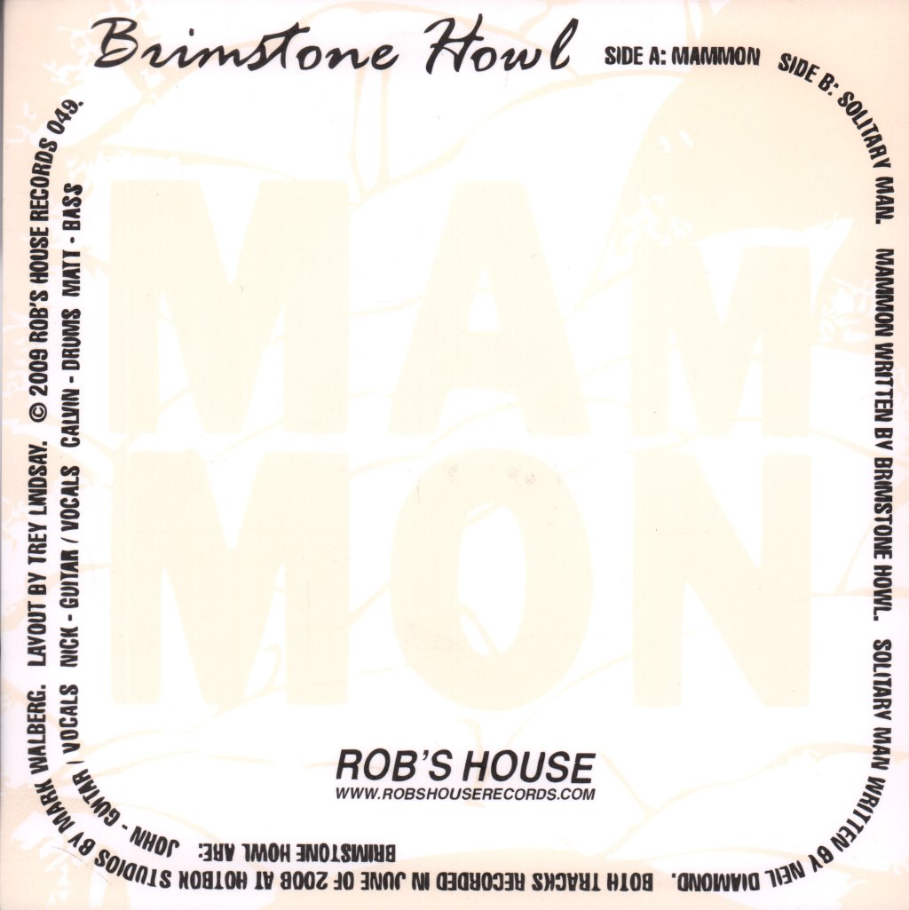 Brimstone Howl - Mammon - 7 Inch