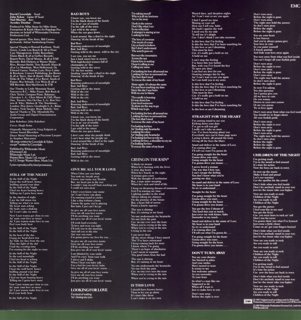 Whitesnake - 1987 - Lp