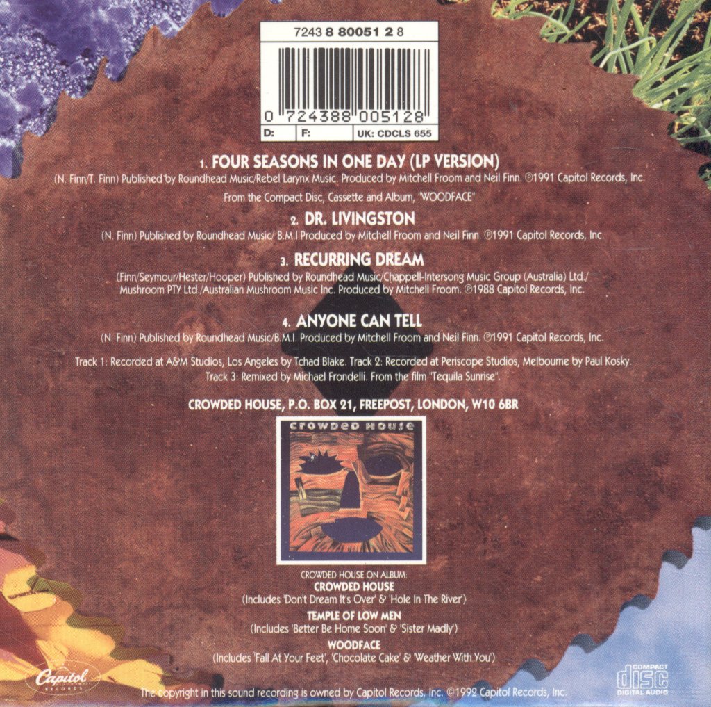 Crowded House - Four Seasons In One Day - Cd