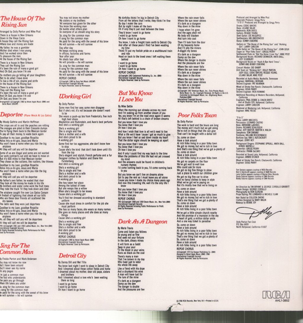 Dolly Parton - 9 To 5 And Odd Jobs - Lp