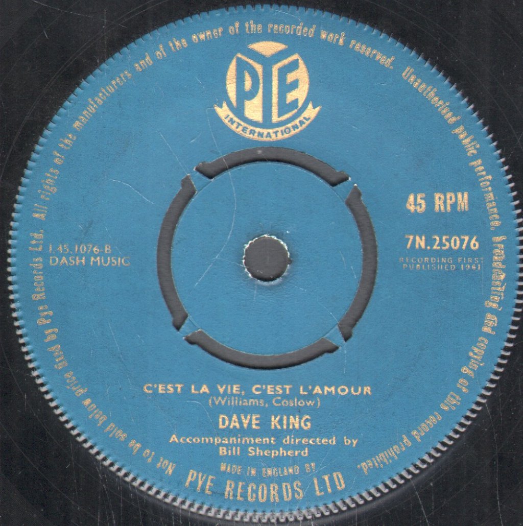 Dave King - Young In Love - 7 Inch