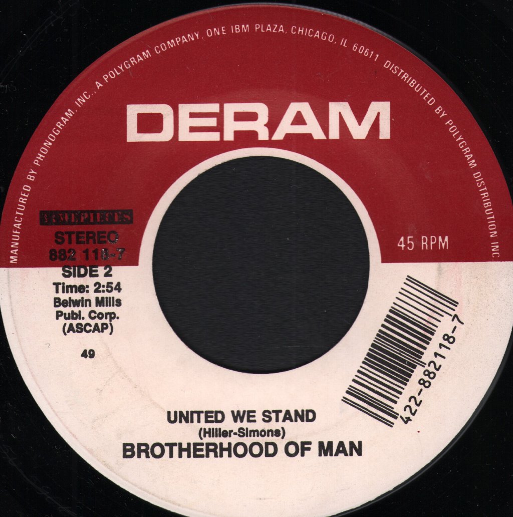 White Plains / Brotherhood Of Man - My Baby Loves Lovin' / United We Stand - 7 Inch