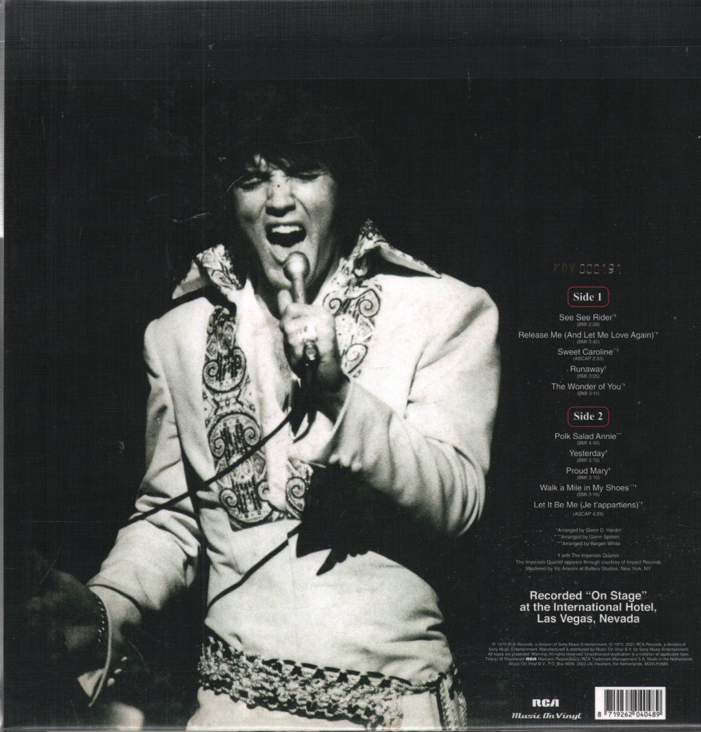 Elvis Presley - On Stage (February, 1970) - Lp