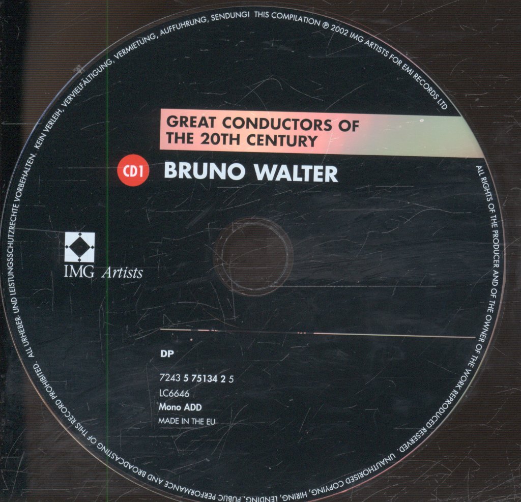 Bruno Walter - Great Conductors Of The 20th Century - Double Cd