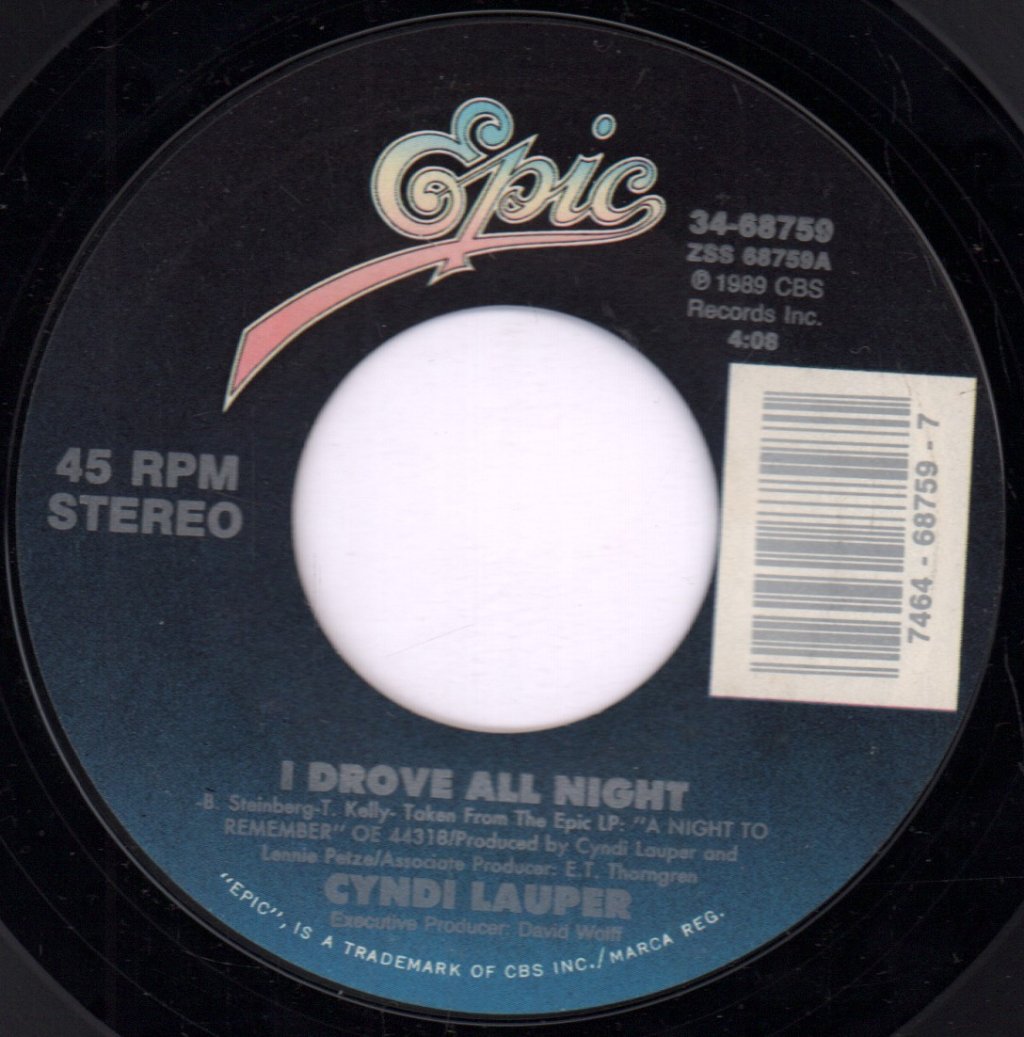 Cyndi Lauper - I Drove All Night - 7 Inch