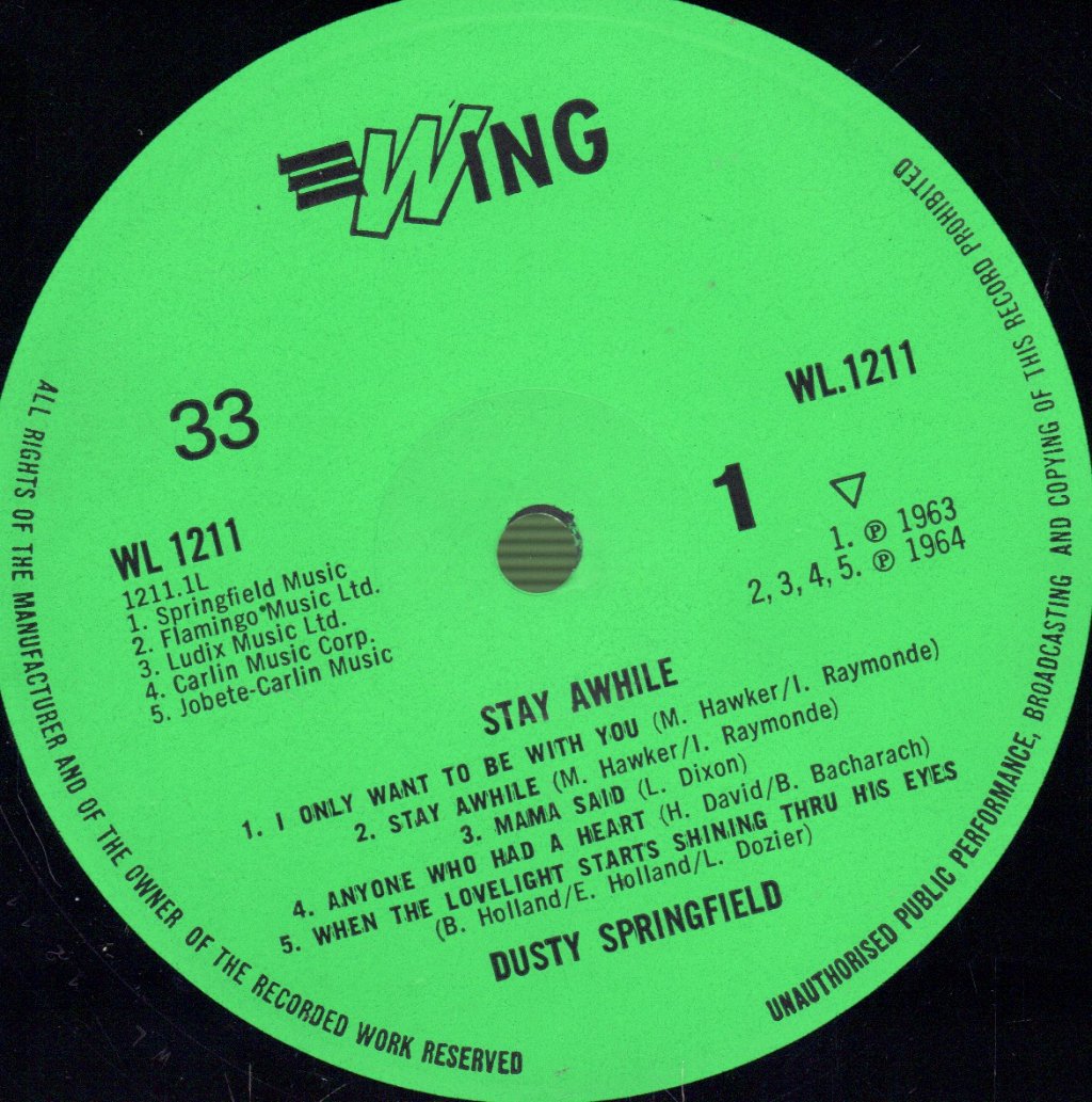 Dusty Springfield - Stay Awhile - Lp