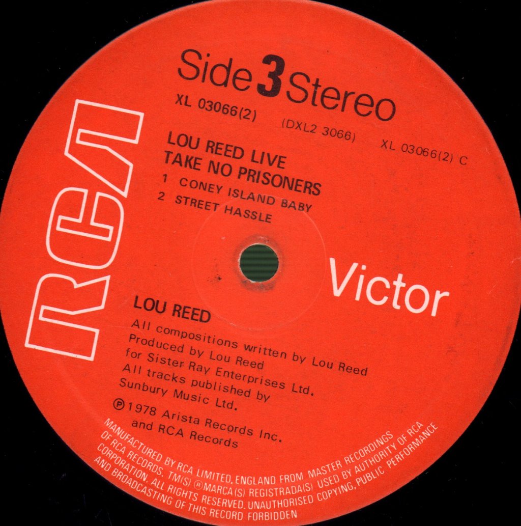 Lou Reed - Take No Prisoners (Live) - Double Lp