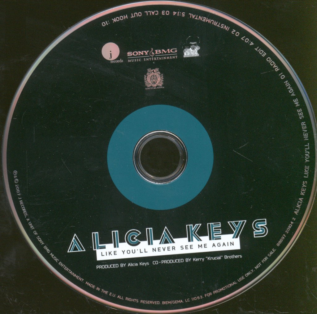 Alicia Keys - Like You'll Never See Me Again - Cd