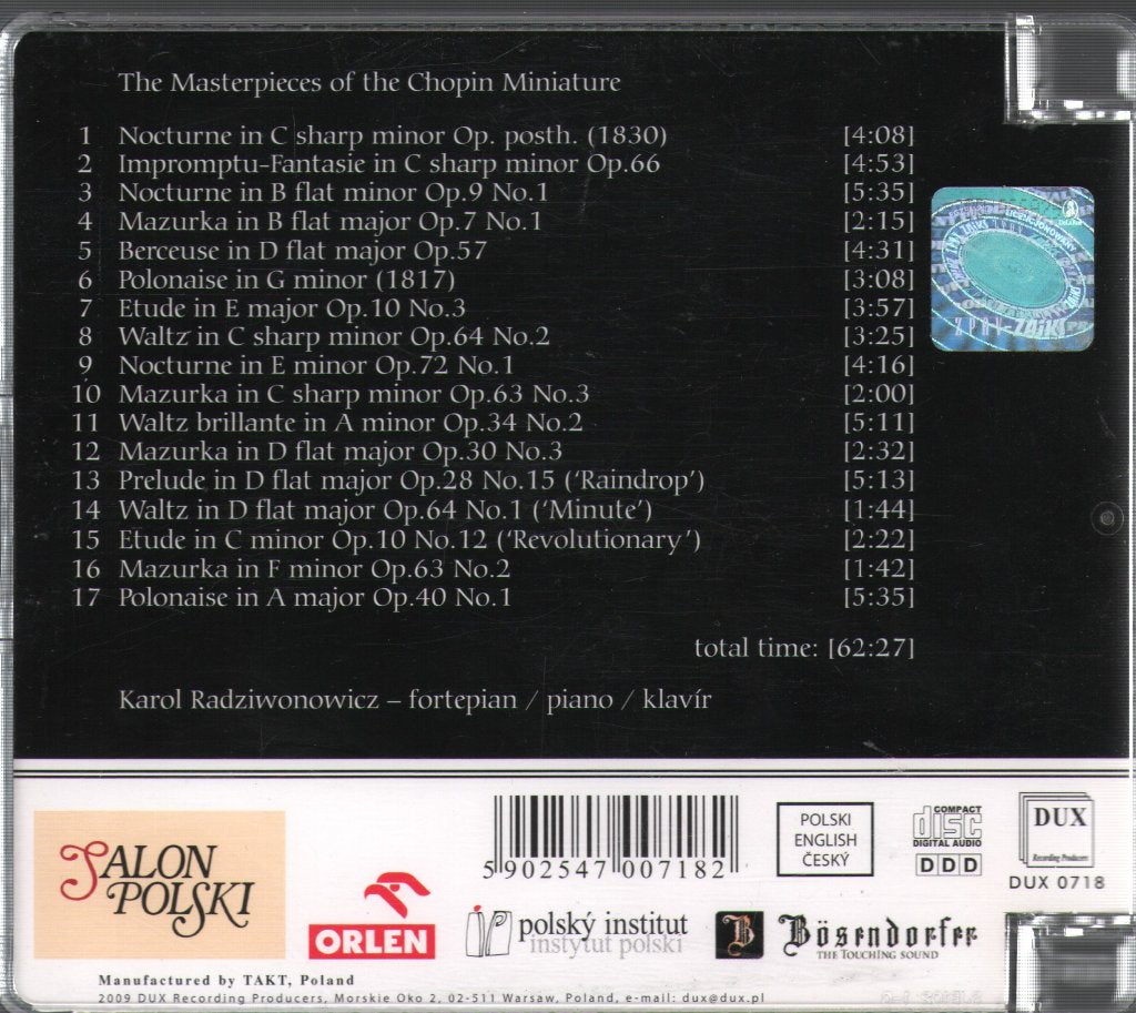 Karol Radziwonowicz - Masterpieces of the Chopin Miniature - Cd