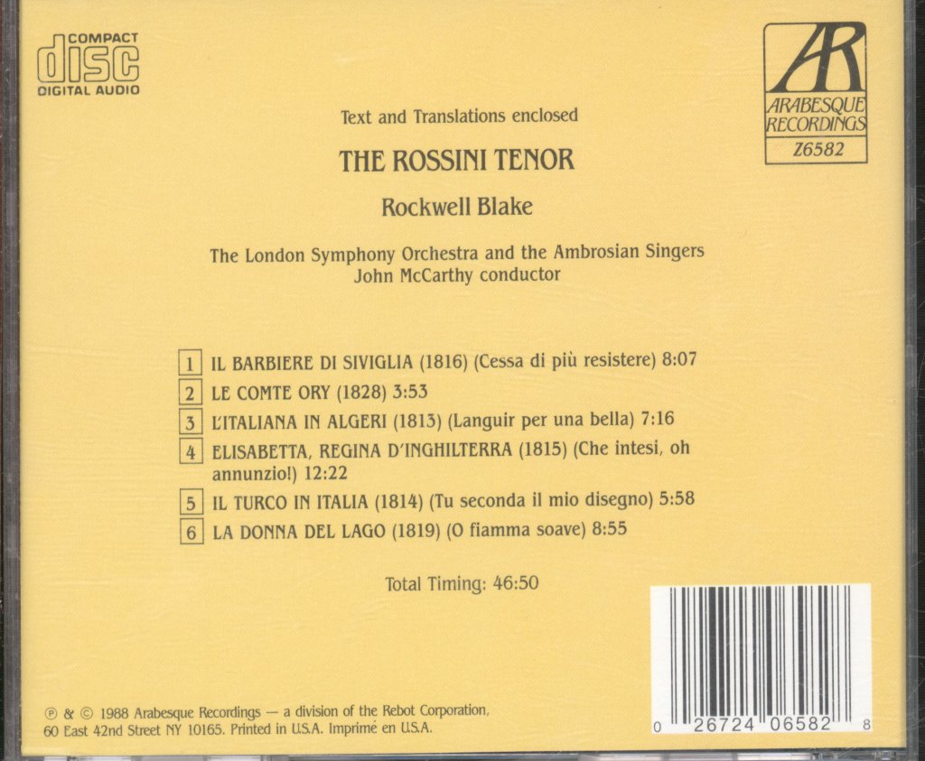 Rockwell Blake - Rossini Tenor - Cd