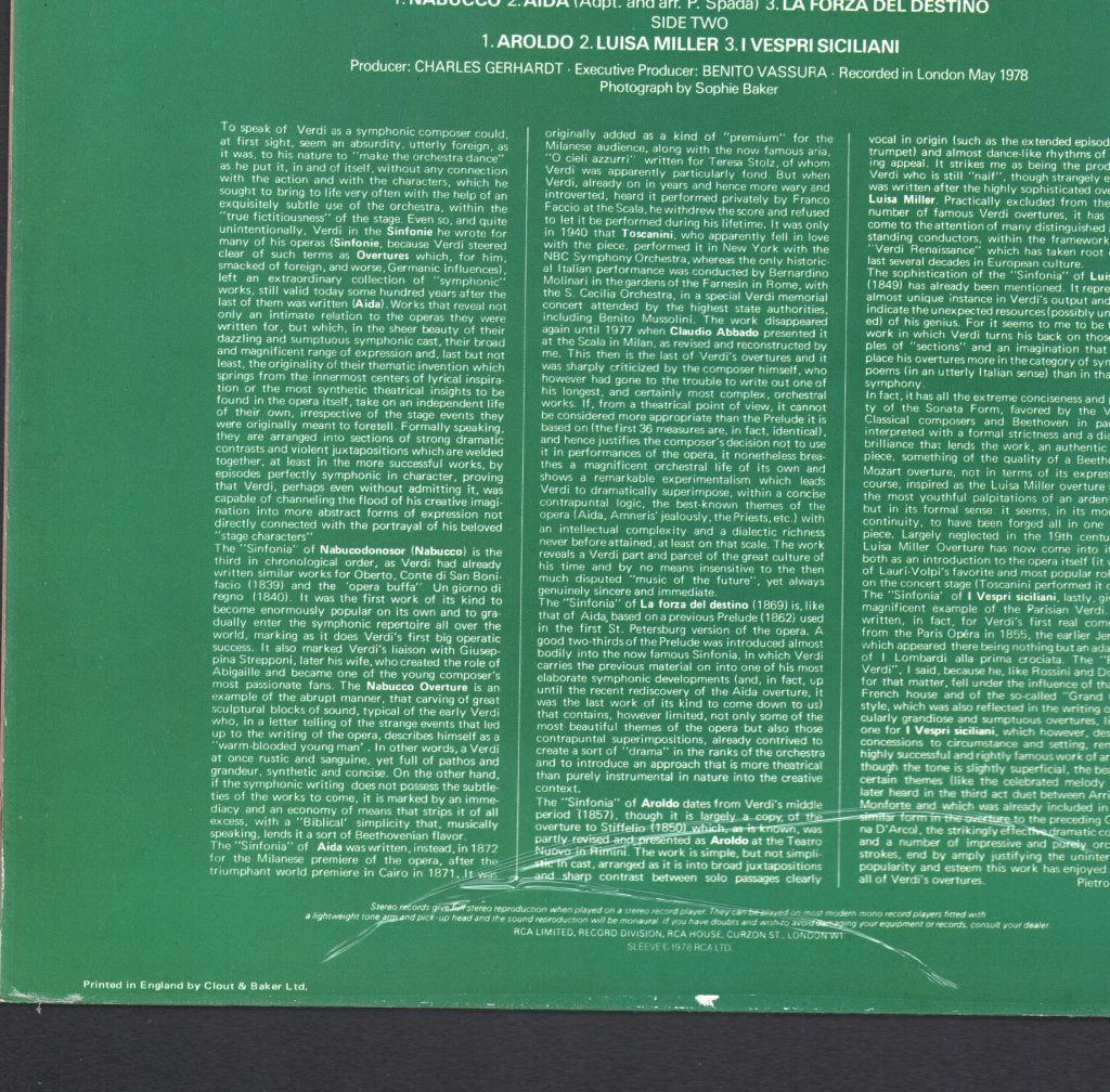 Claudio Abbado / London Symphony Orchestra - Verdi Overtures - Lp