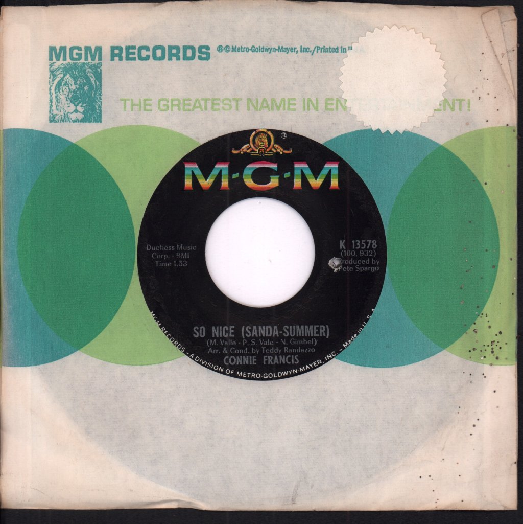 Connie Francis - So Nice Summer Samba - 7 Inch