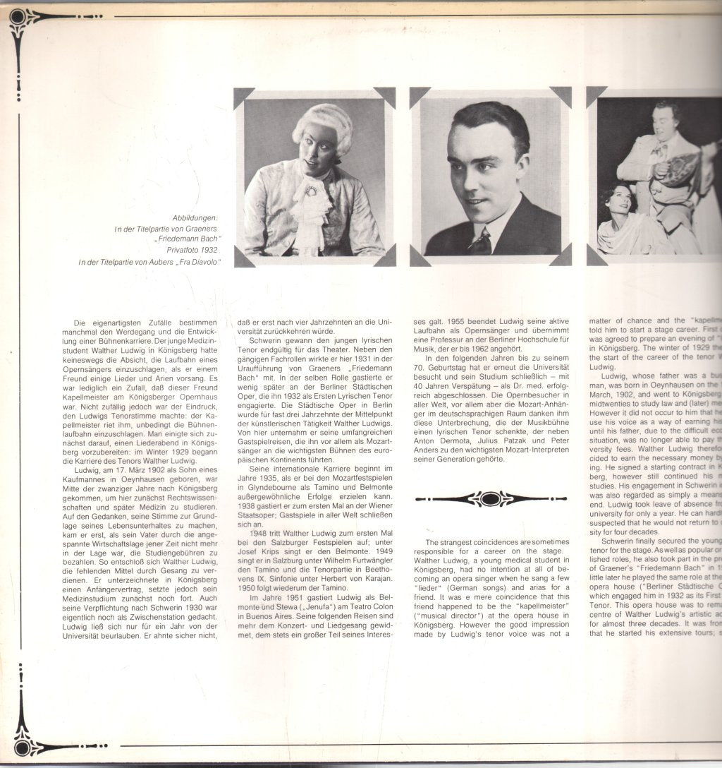 Walther Ludwig - Walther Ludwig Mit Irma Beilke, Maria Cebotari, Lore Hoffmann, Karl Schmitt-Walter, Georg Hann - Double Lp